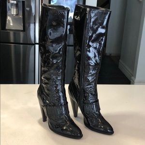 Just Cavalli Black Patent Heeled Boots